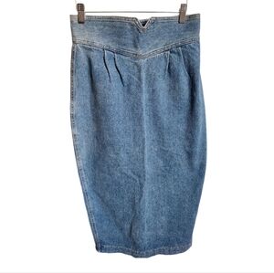 Vintage Zena High Waisted Stonewashed Denim Skirt - Size 11 28" Made In USA